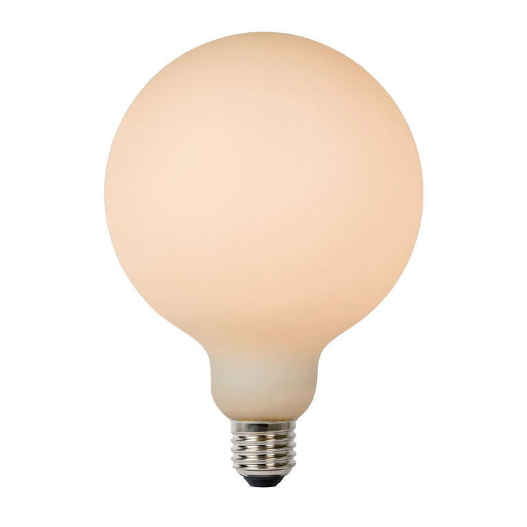 Lucide G125 LED lichtbron E27 8W 2700K opaal dimbaar 3-step