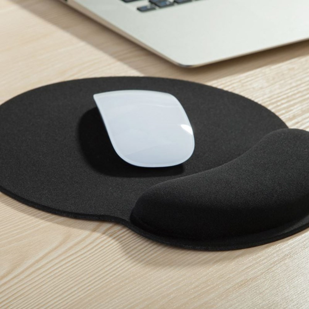 (2-tlg. Set) Ergonomische Mausmatte und Tastatur Handballenauflage für Arbeiten am Computer - Schwarz