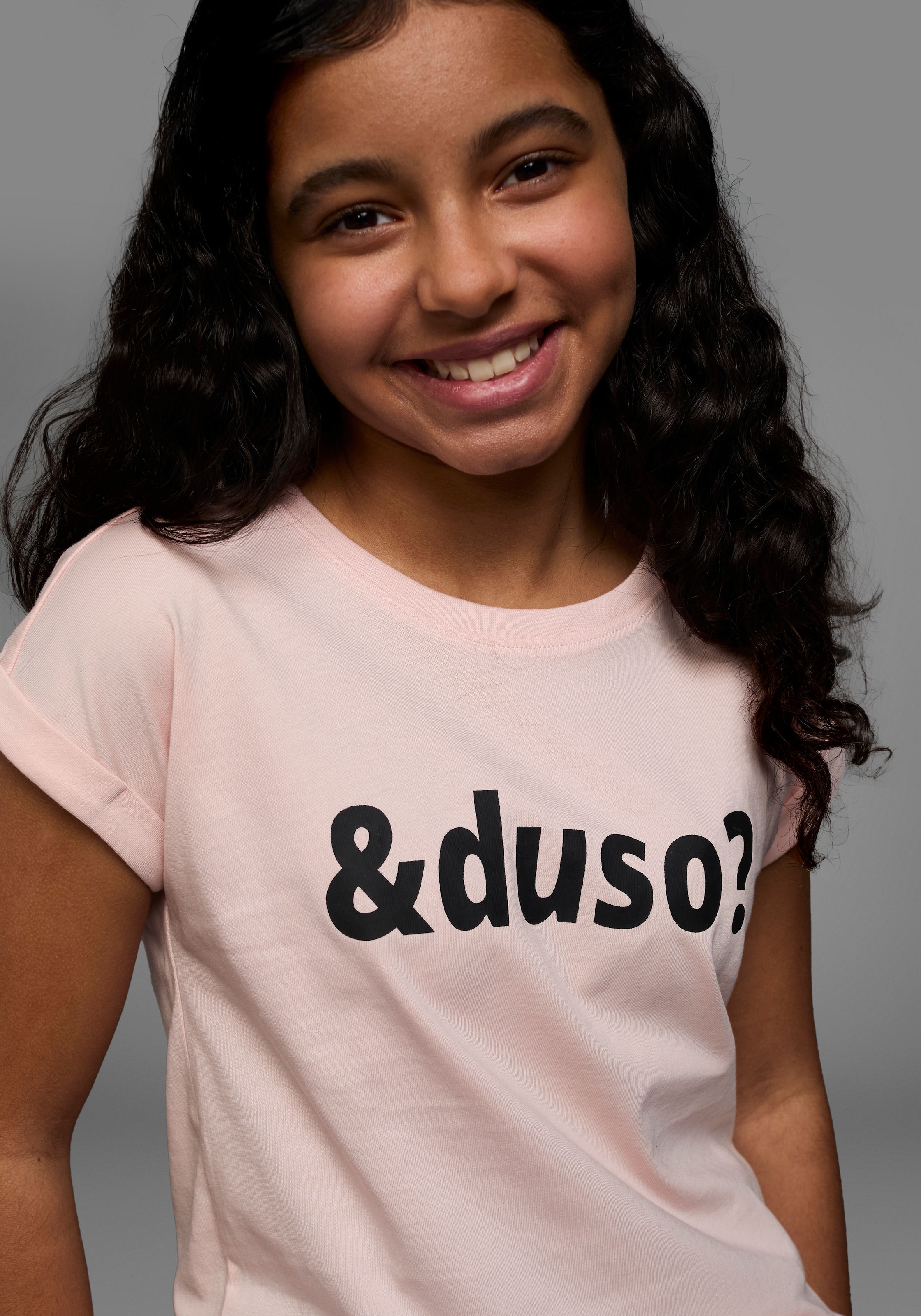 KIDSWORLD T-Shirt »&duso?«, kurzärmelig,  bedruckt,  Rundhalsausschnitt,  aus Baumwolle
