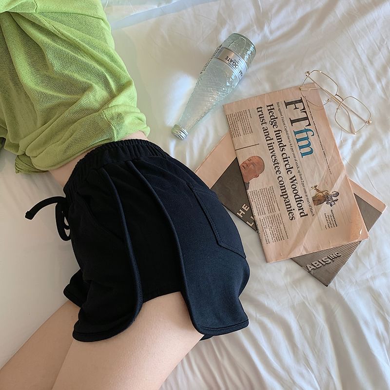 JVL - Sweatshorts met trekkoord in de taille en effen paneel