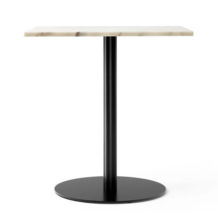 Audo - Harbour Column Bistrotisch 70 x 60 cm, Marmor weiss / schwarz
