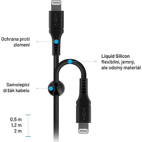 Fixed FIXDLS-CL12-BK USB-C til lightning kabel - sort