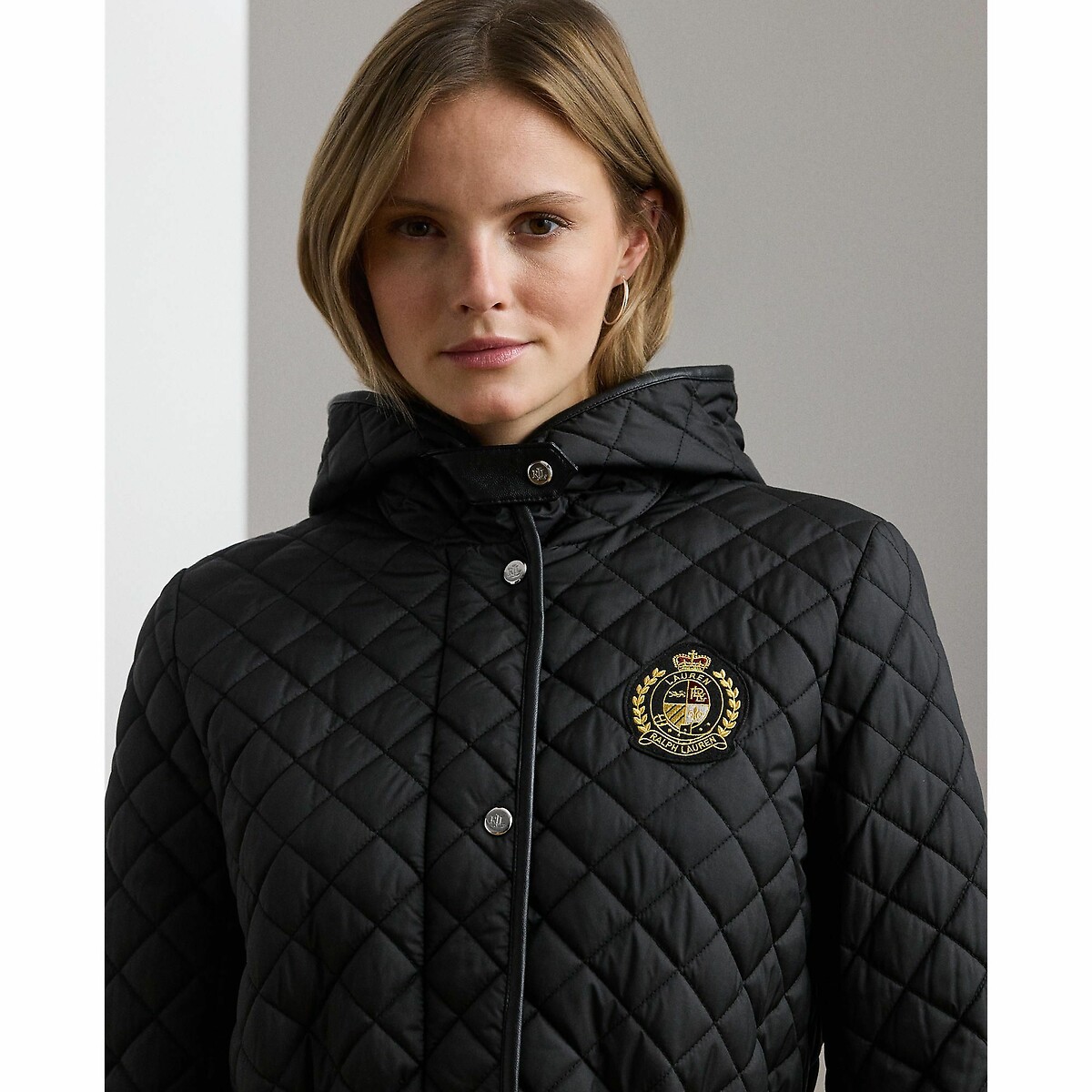 LAUREN RALPH LAUREN<br>Casaco de comprimento médio com capuz e aplique
