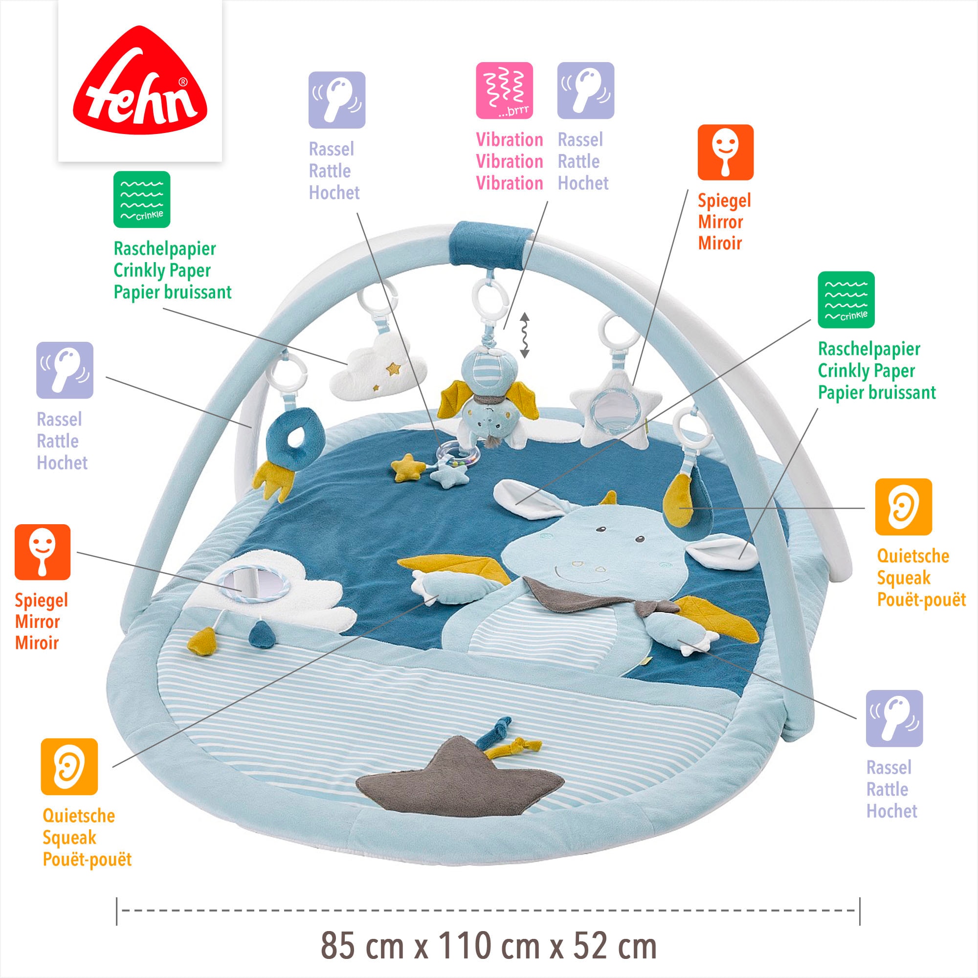 Fehn Spielbogen »Little Castle, 3-D-Activity-Decke« mit Krabbeldecke