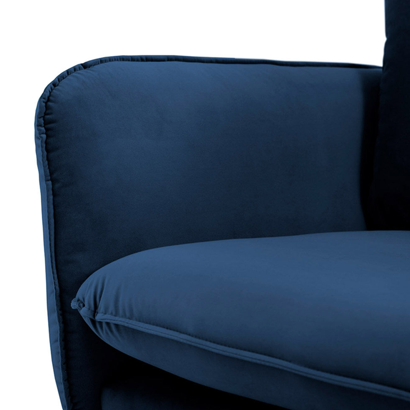 Cosmopolitan Design Fauteuil en Velours Vienna bleu roi - 97x94x95 cm