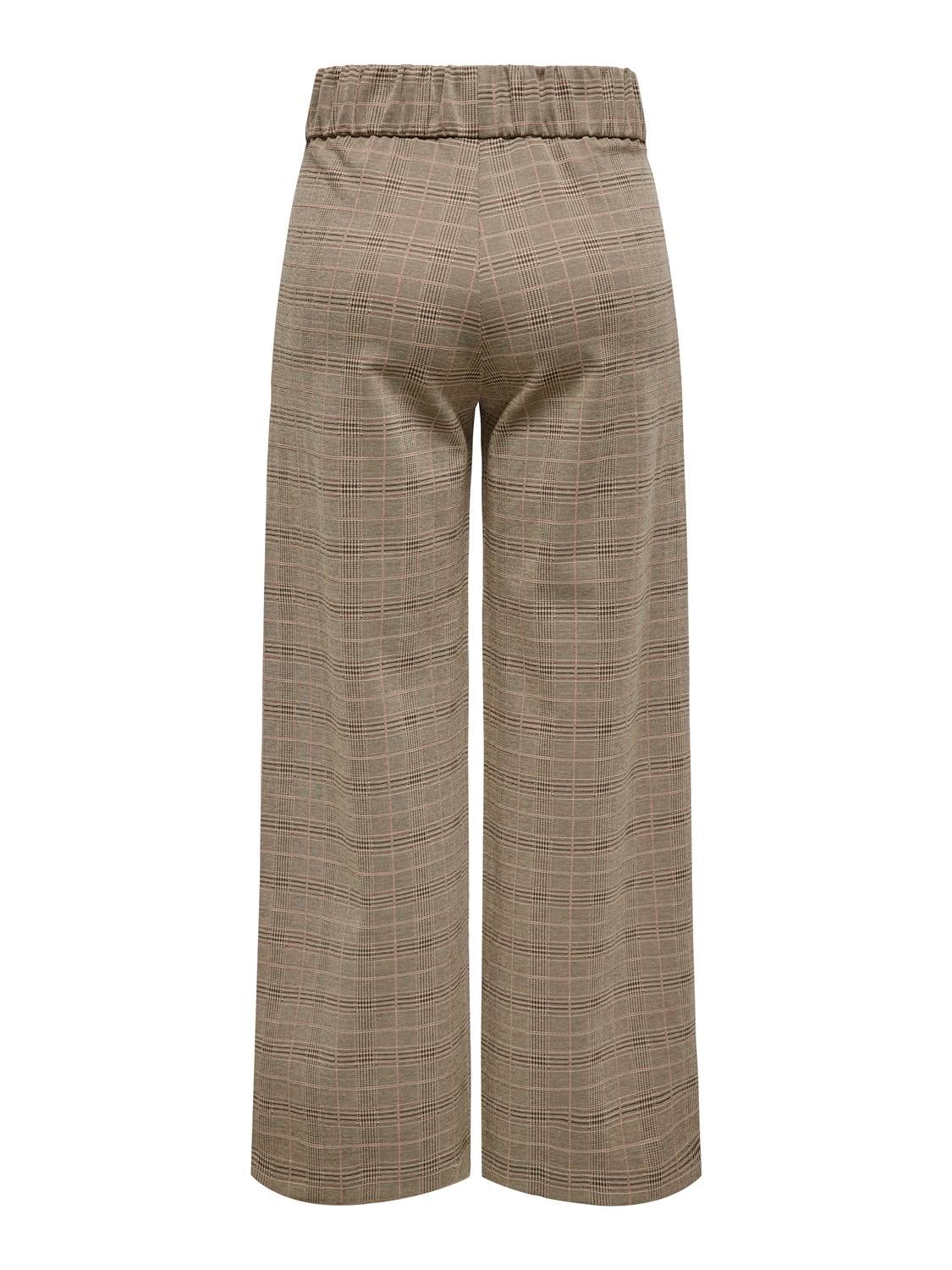 JDYGEGGO Mittlere Taille Weiter Beinschnitt Hose Walnut