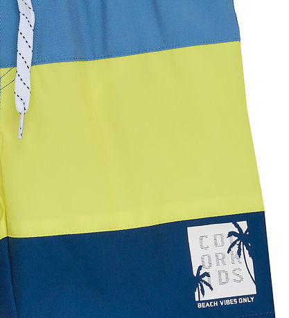 Color Kids Bådeshorts - Støvet bl?/Limelight/Navy
