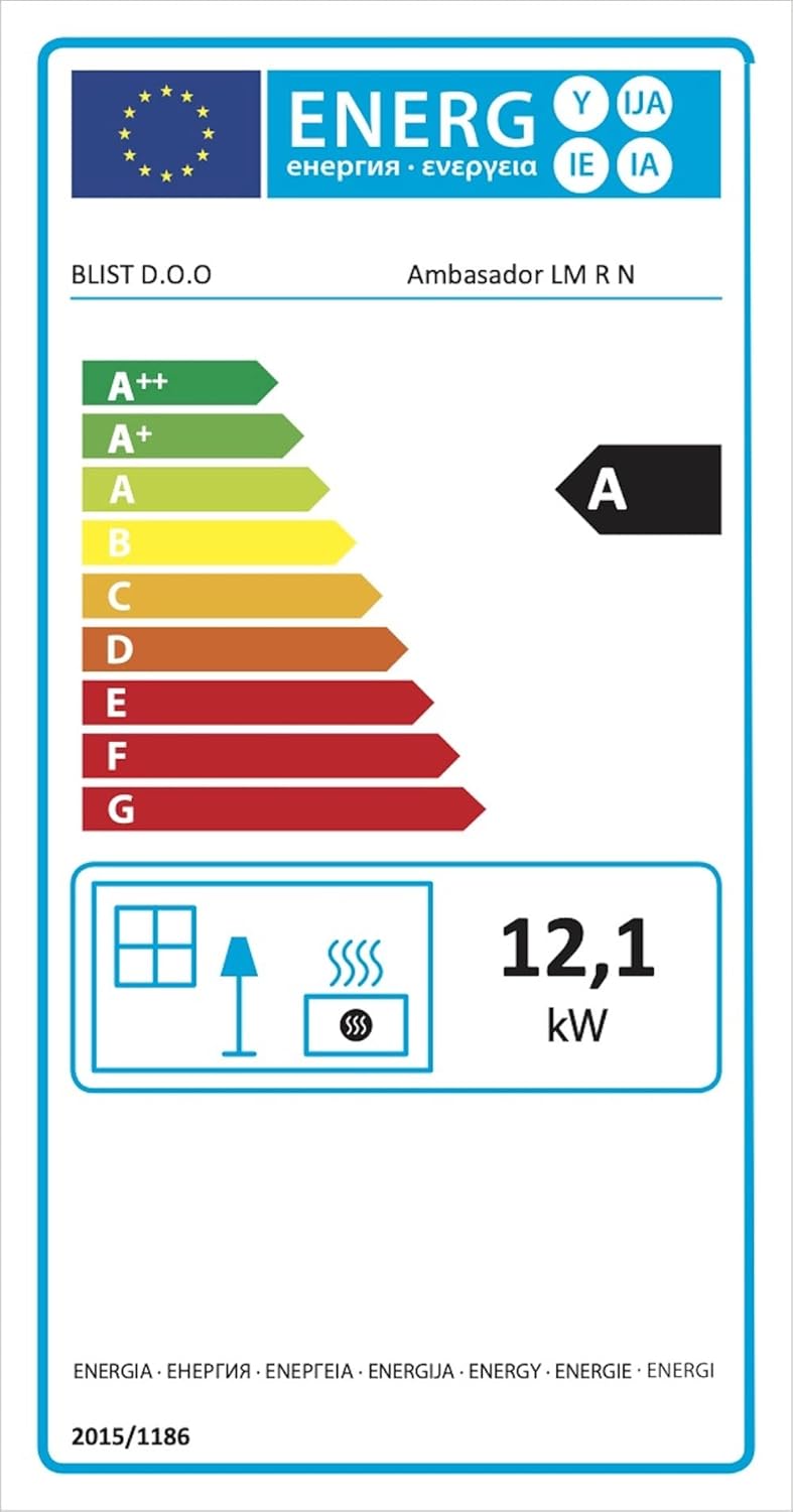 Kaminofen mit Backfach Rot Holzofen 12,1 kW Kamin Ambasador Ofen Dauerbrandofen Werkstattofen Schwedenofen Hüttenofen Heizofen