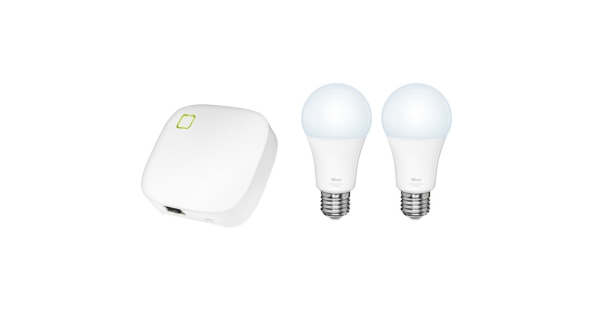 TrustZ1 Zigbee Control Station + 2x Zigbee Tunable LED Bulb ZLED-TUNE9 set  (Wit)