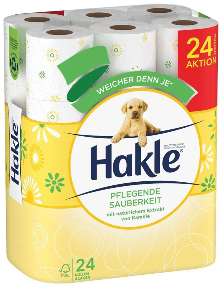 HAKLE Toilettenpapier Pflegende Sauberkeit<br>24 Stück