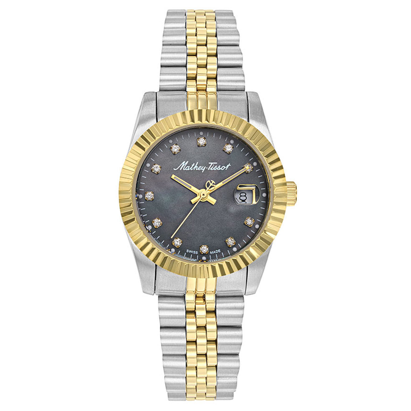 Mathey-Tissot Montre Femme Quartz en Acier Mathy III MOP argenté/doré