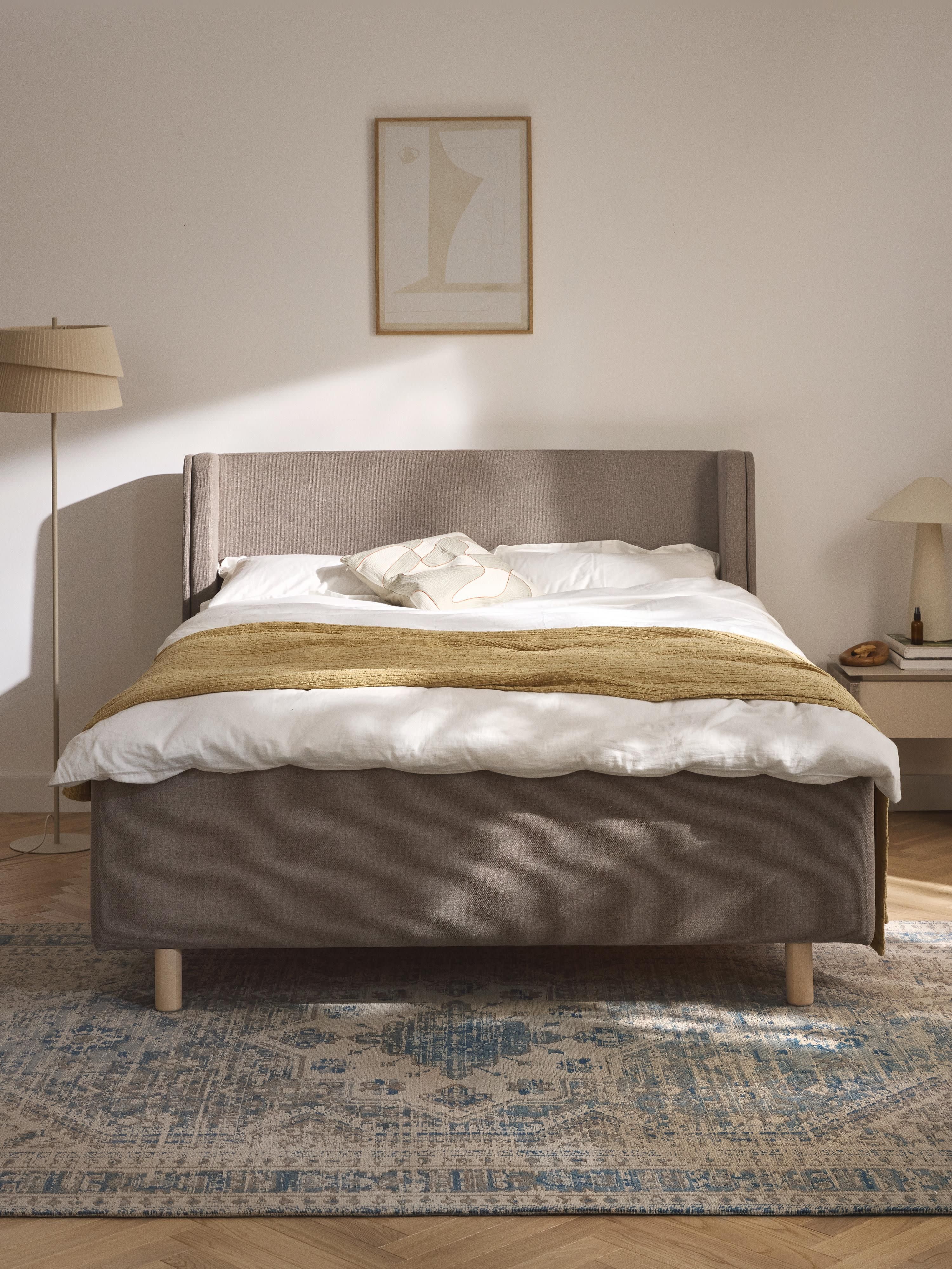 Gestoffeerd bed Arche met lades