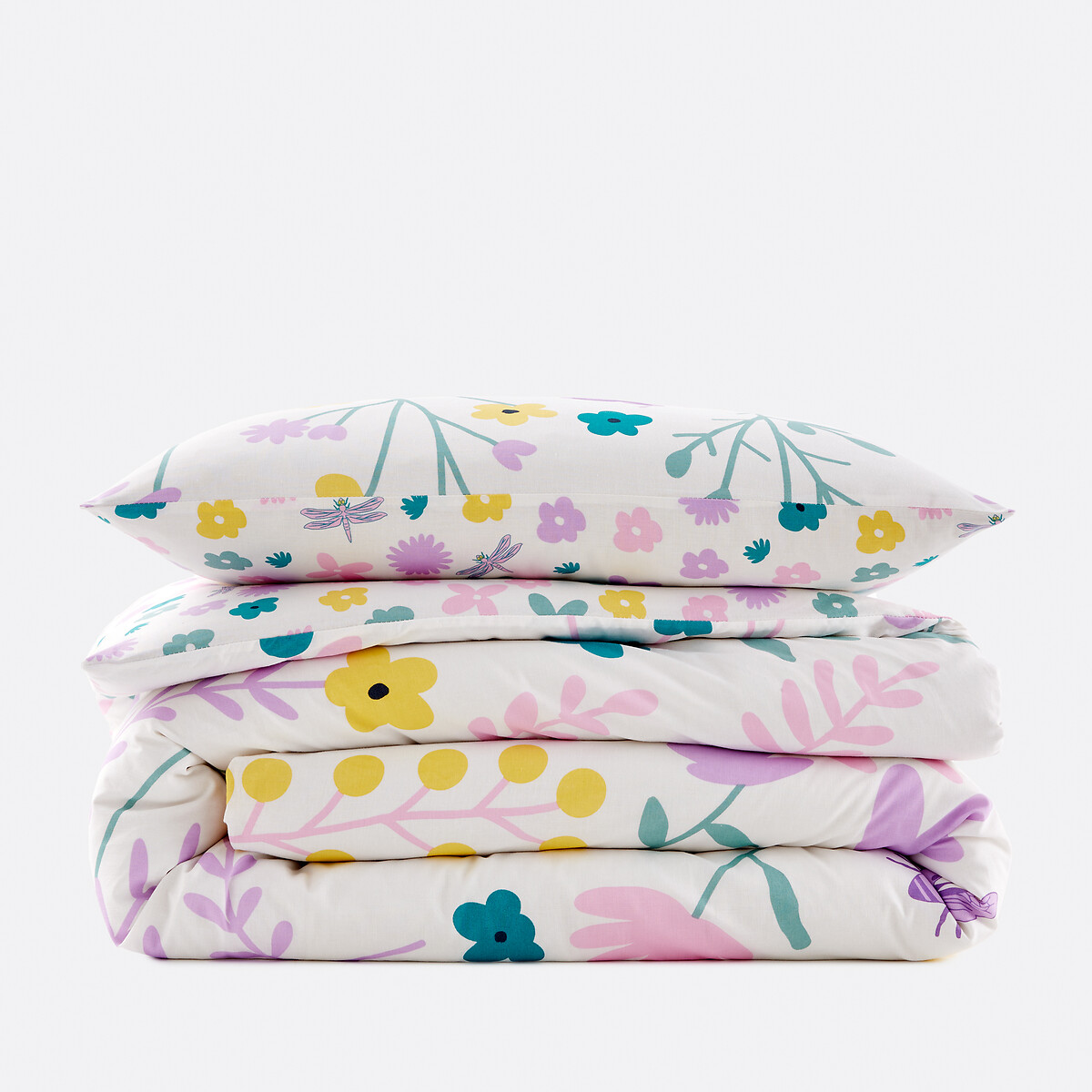 SO'HOME<br>Conjunto de cama infantil em algodão, fronha quadrada, estampa Fleurs