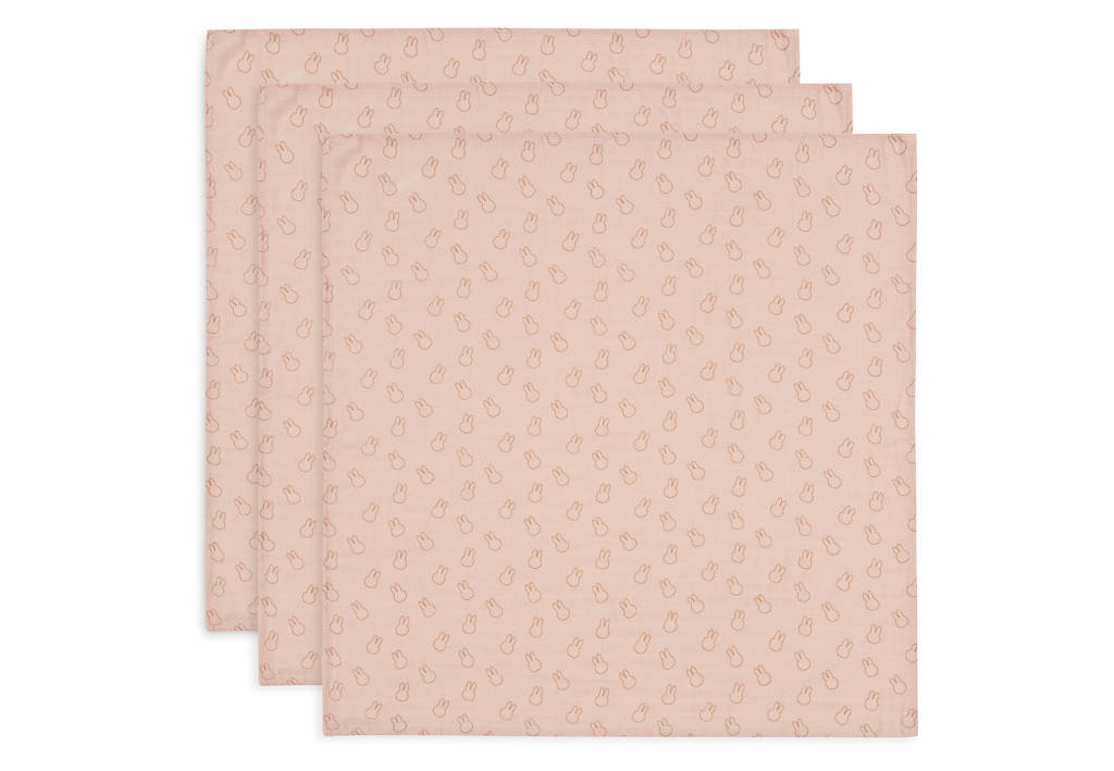 hydrofiele doek small - set van 3- Miffy Silhouettes - Wild Rose