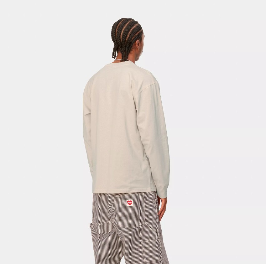 Carhartt WIP LS American Script T Shirt Natural