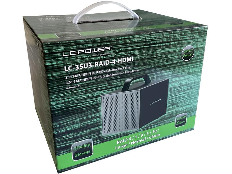 LC-Power Externes Gehäuse LC-35U3-RAID-4-HDMI 3.5