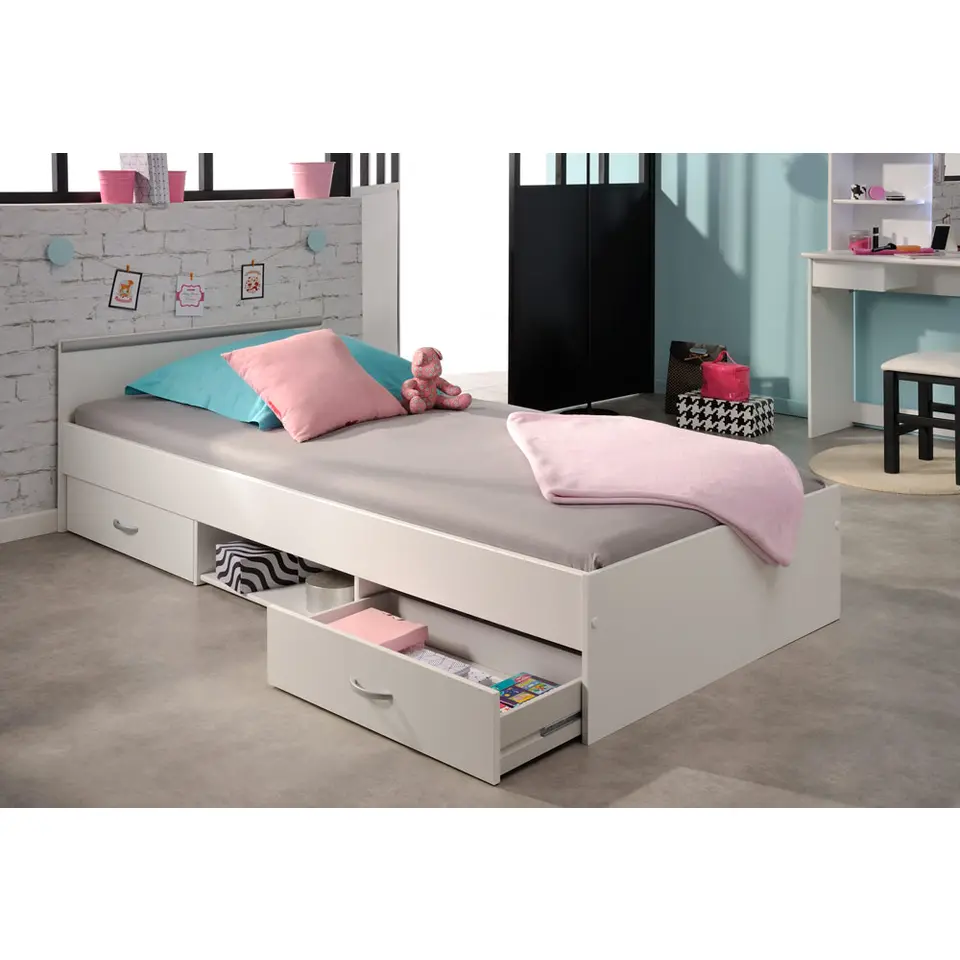 Bed Natan incl. lades - wit - 90x200 cm