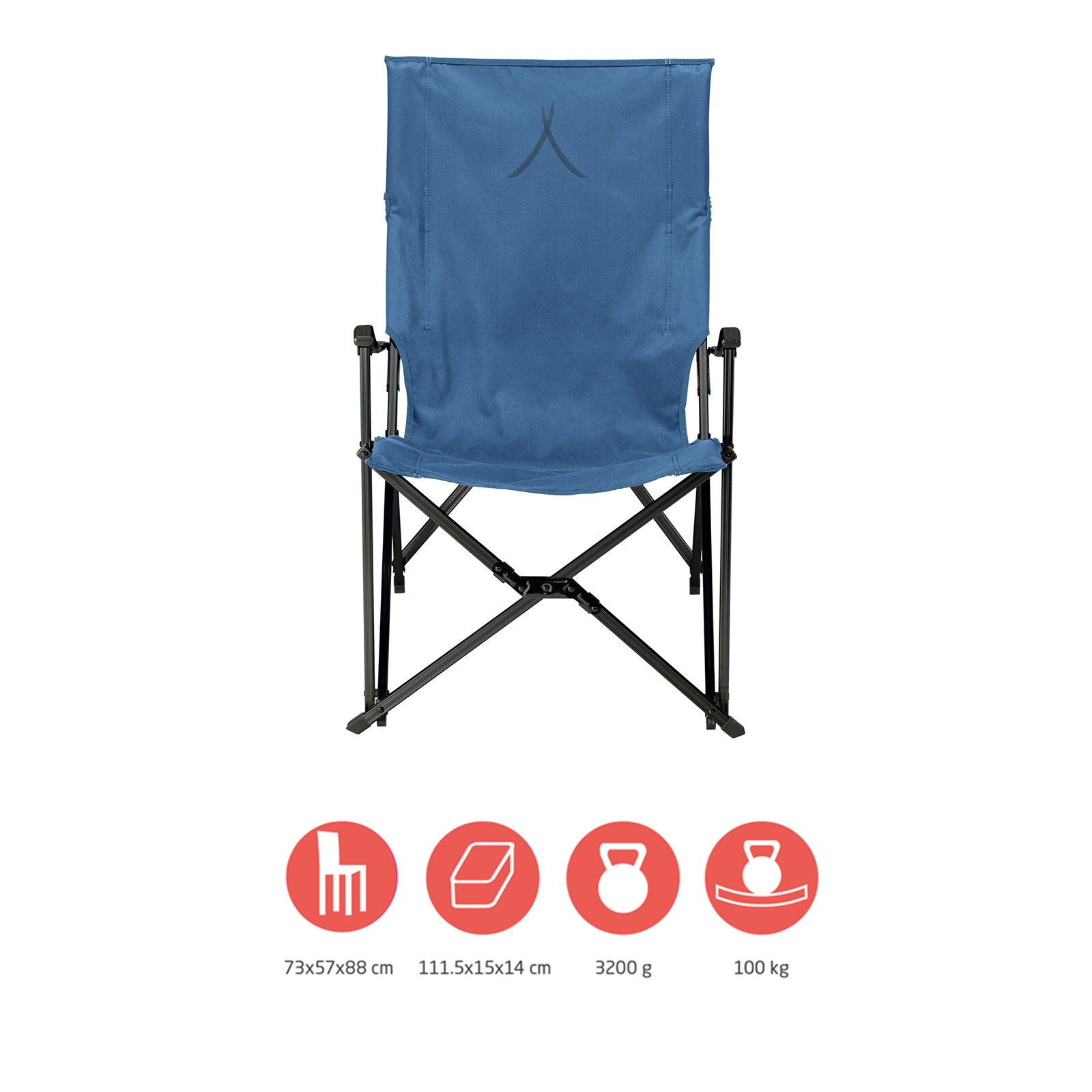 GRAND CANYON El Tovar Camping Falt Stuhl Klapp Garten Outdoor Armlehne Alu 100kg Farbe: Dark Blue