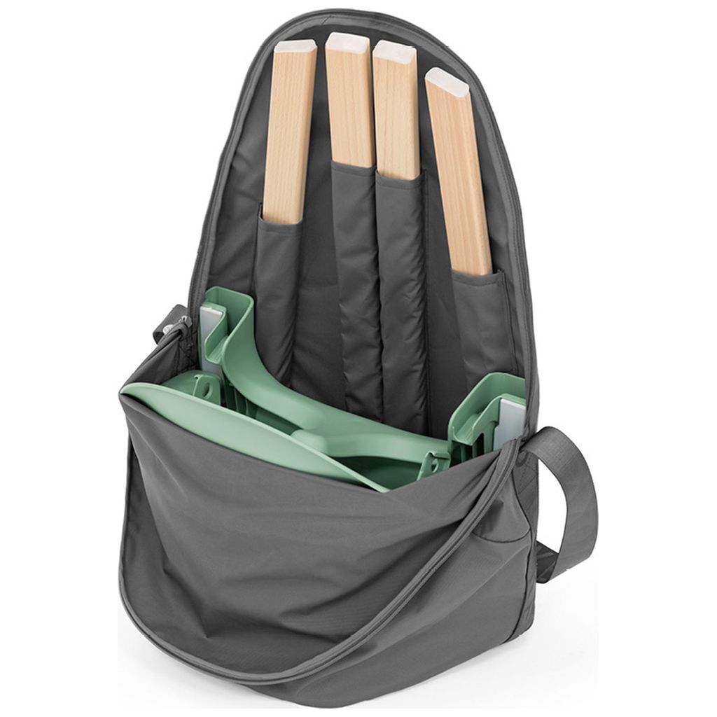 STOKKESTOKKE   Clikk Hochstuhl Bamboo mit Reisetasche cloud grey