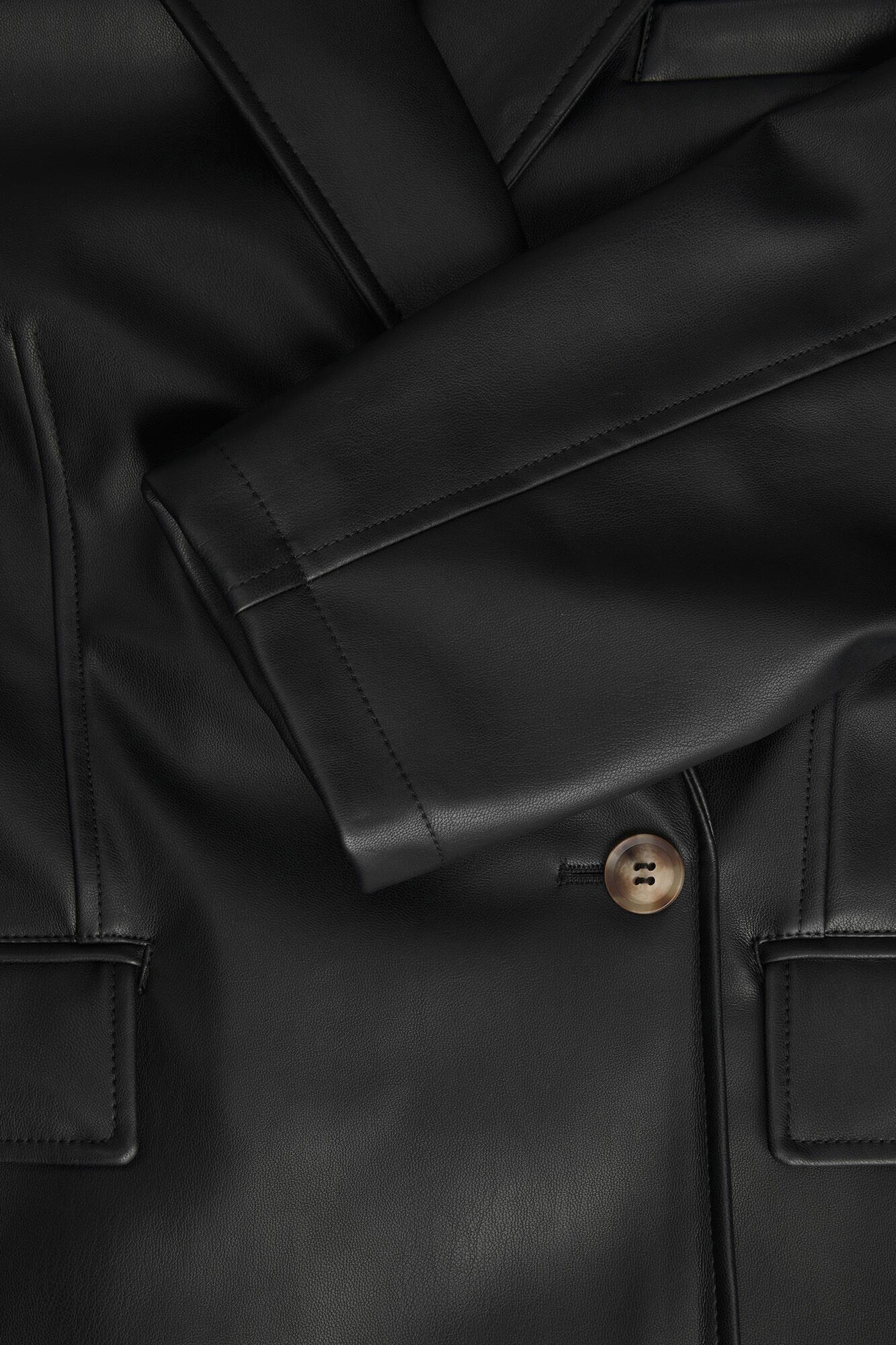 blazer regular de couro sintético