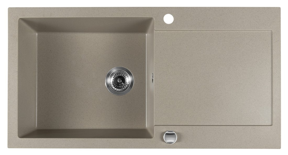 Sapho spoelbak 97x50cm met kraangat beige graniet