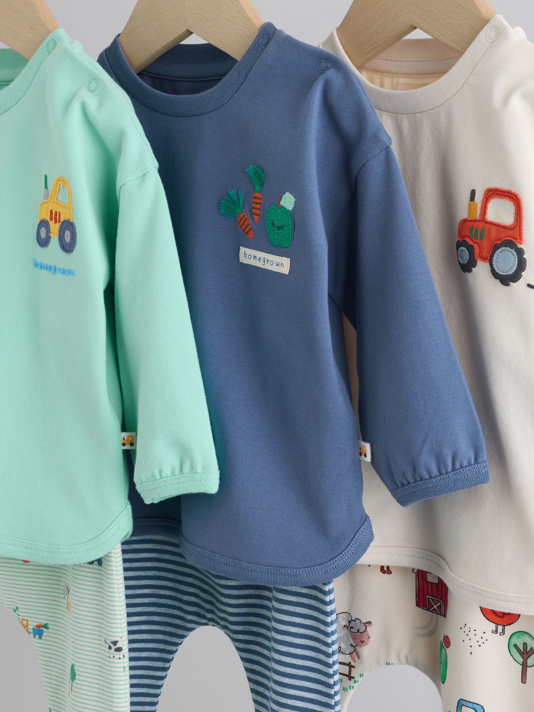 Felgekleurd met boerderijprint - Tops en Leggings 6 -delige babyset (0mnd-3jr)