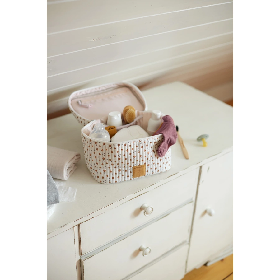 LÄSSIG Wickeltisch Organizer Nursery Caddy To Go Flowers white