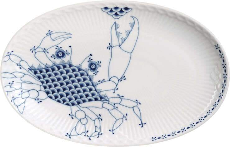 Royal Copenhagen ROYAL CREATURES OVAL TALLERKEN KRABBE, 23 CM Hvid