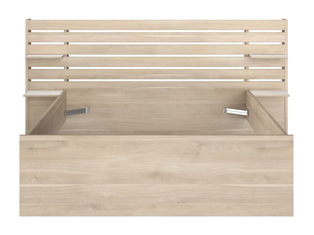 Lit 140 x 190/200 cm avec rangements - Coloris : Naturel - TENALIA II