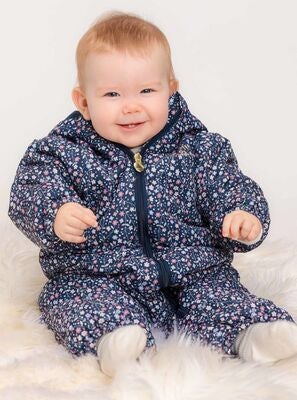 Petite Chérie Atelier Gisele Vinterdress Baby, Navy Small Flower
