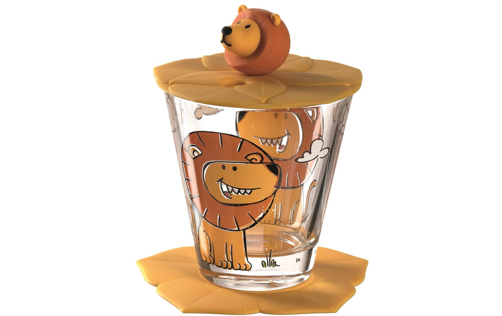 Kindertrinkglas Bambini 3-teilig, LöweKinderglas mit Tiermotiv