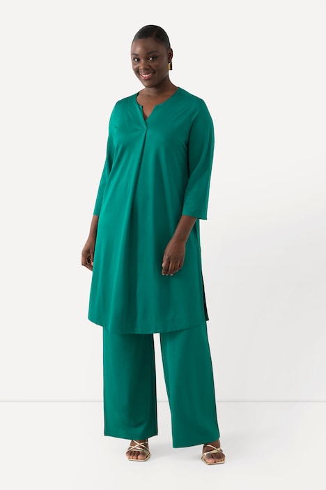 Slinky-Longshirt, Piqué, Tunika-Ausschnitt, 3/4-Arm