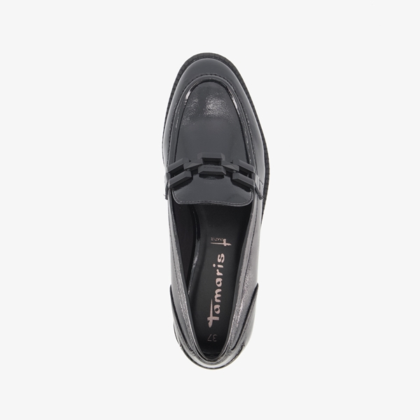 Tamaris dames lak loafers zwart