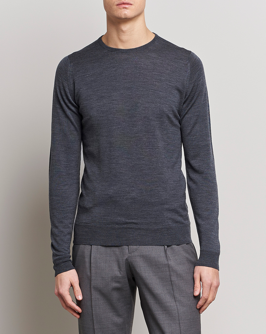 John Smedley Lundy Extra Fine Merino Crew Neck Charcoal