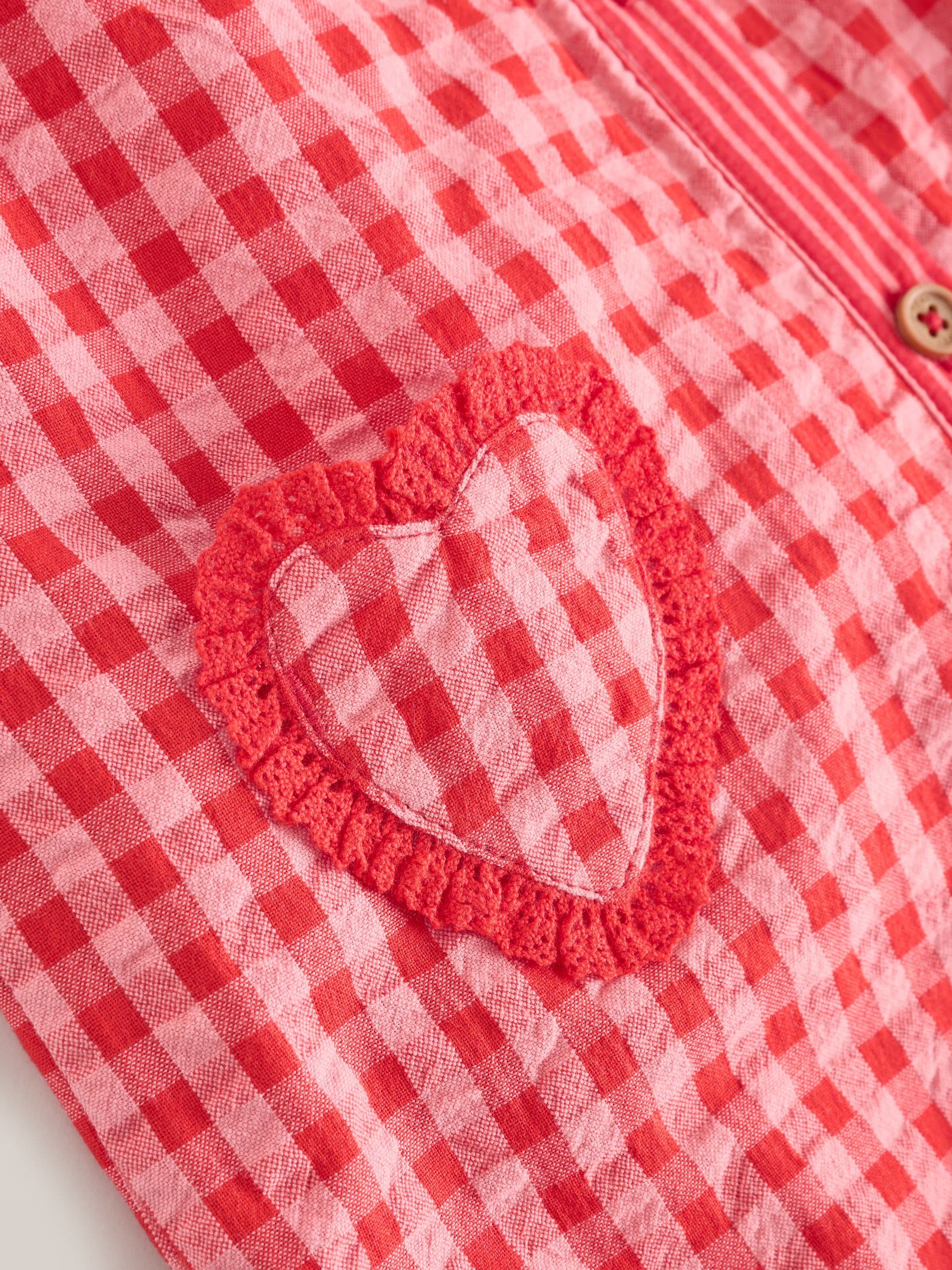 Rood/roze geruit - Baby tuinbroek en bodysuit 2 -delige set (0mnd -2jr)