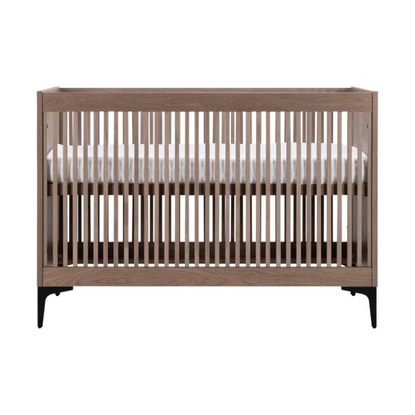 Kidsmill Levi Babykamer Incl. Rechte Potenset Walnoot | Ledikant 60 x 120 cm   Commode