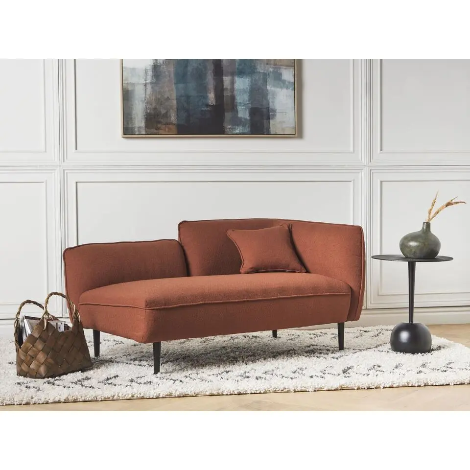 CHEVANNES - Chaise longue - Donkerrood - Bouclé