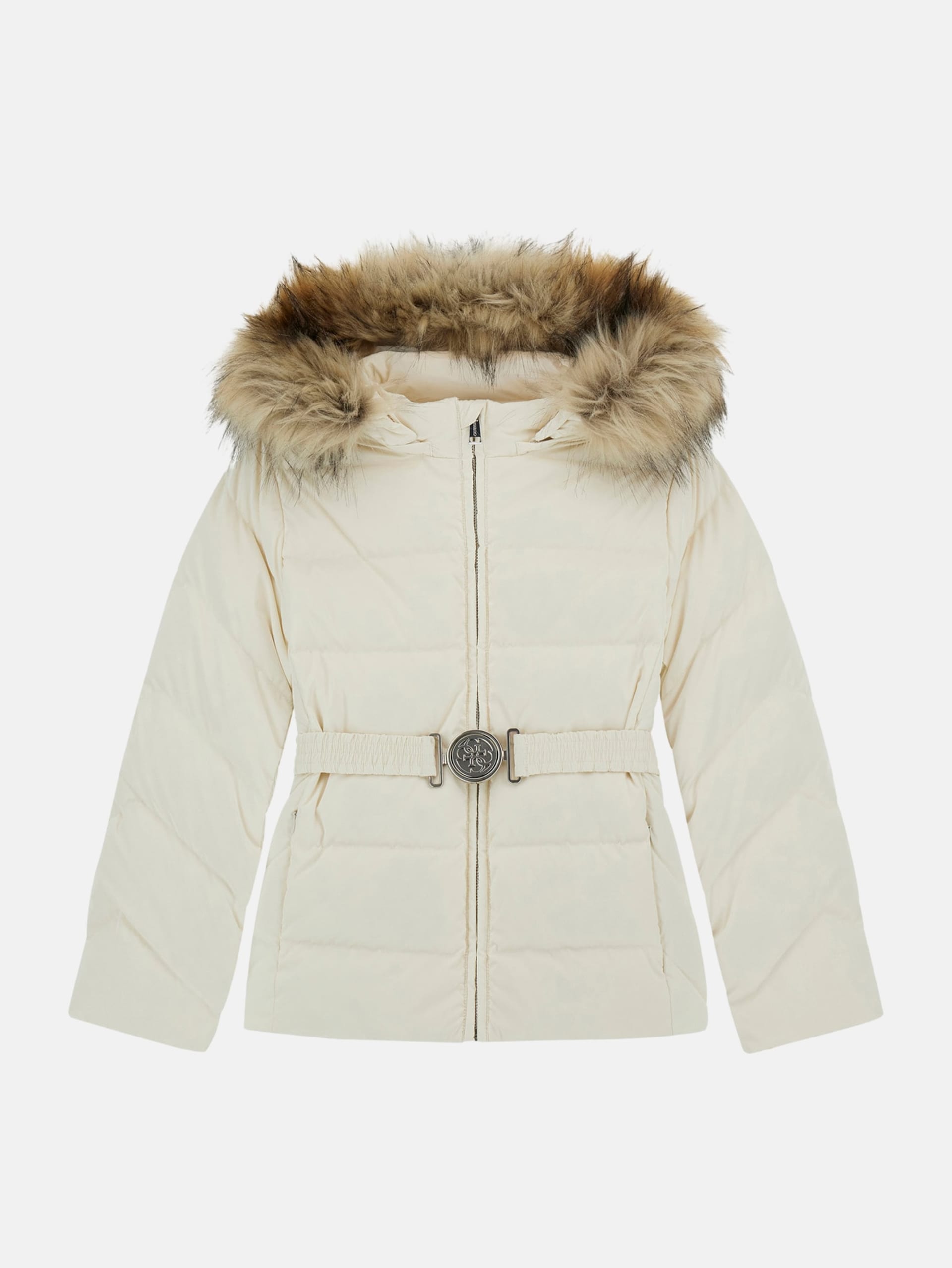 Jaqueta puffer de plumas de verdade