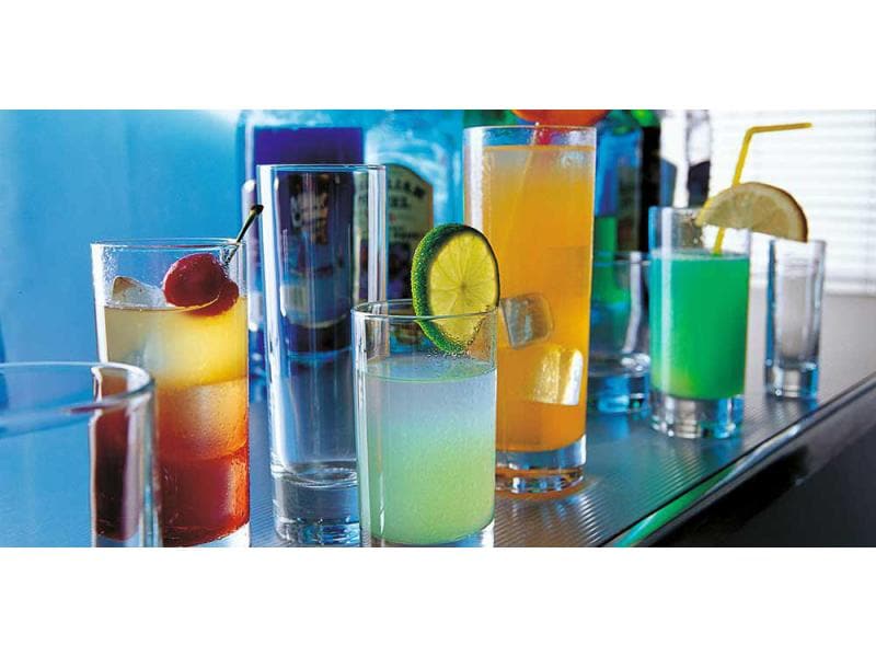 Arcoroc Trinkglas Islande 300 ml, 6 Stück, Transparent Getränkegläser Set im röhrenförmigen Design