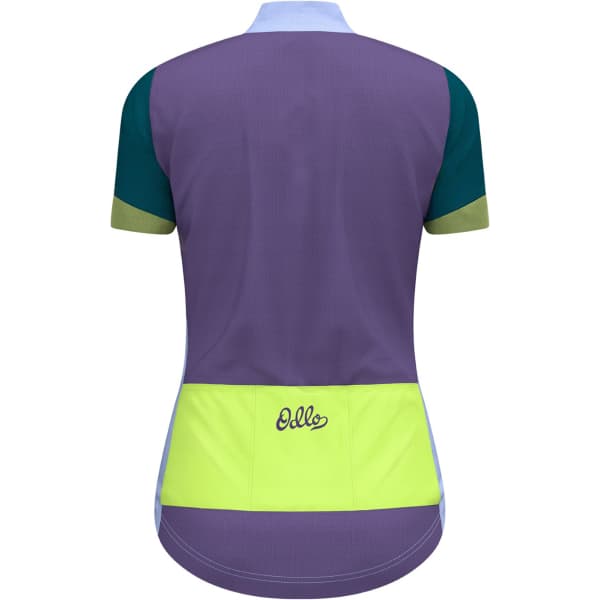 Maillot vélo ODLO ESSENTIAL ODLO PRINT S/U COLLAR S/S FULL ZIP W BLUE HERON