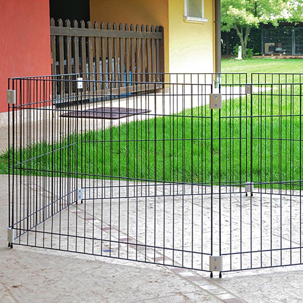 Ferplast enclos chiots box pour chiens dog training enclos d'intérieur pliable, pieds anti-dérapants, en métal robuste vernis,
