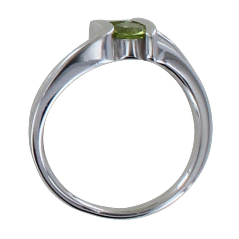 Bague Argent Rhodié Double Péridot