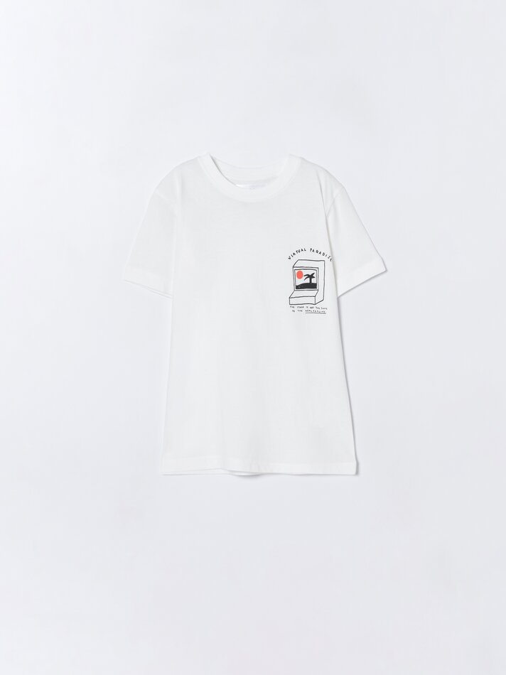 Pacote com 2 camisetas estampadas - Azul Celeste