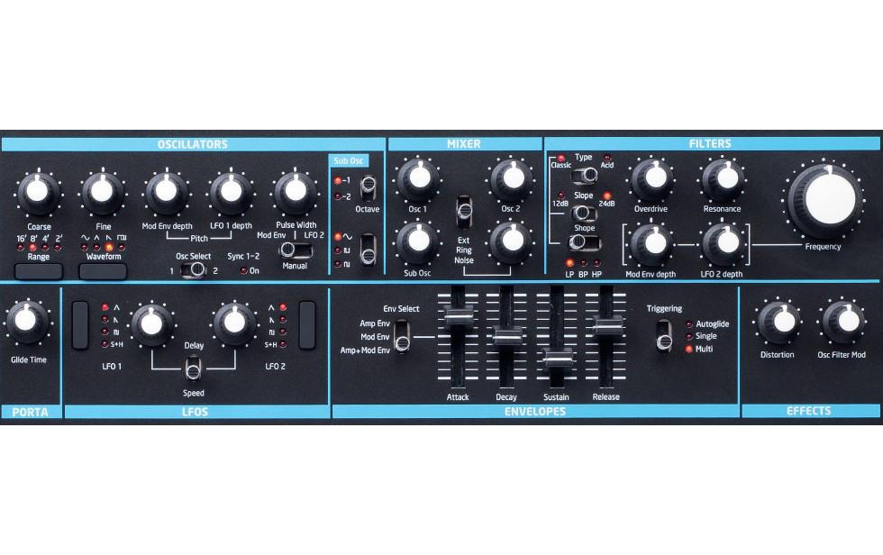 Synthesizer Bass Station II<br>Analoger Mono-Synth, basierend auf der originalen Bass Station