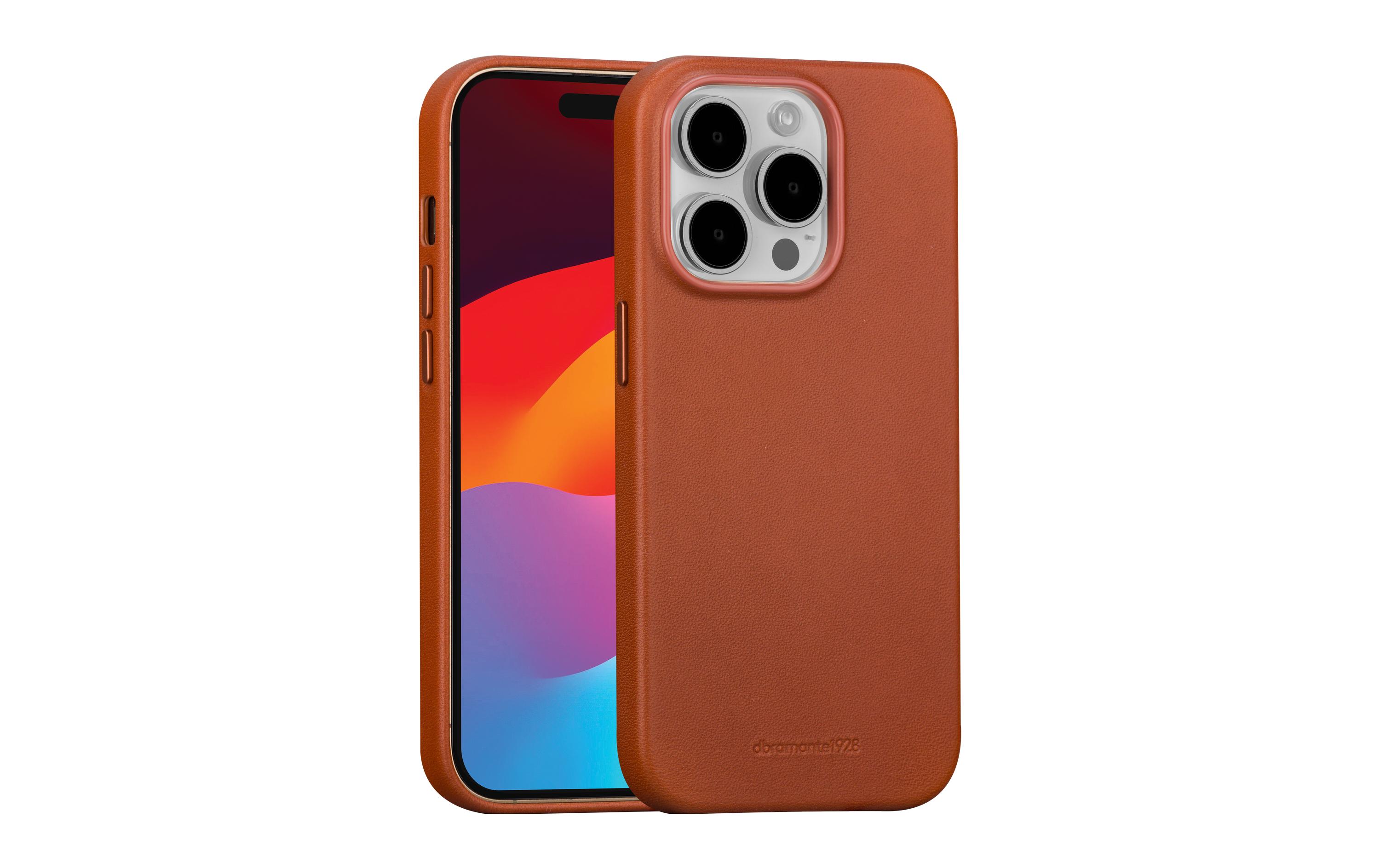 Book Cover Roskilde iPhone 15 Pro BraunSchutzhülle aus Leder mit MagSafe-Funktion für das Apple iPhone 15 Pro