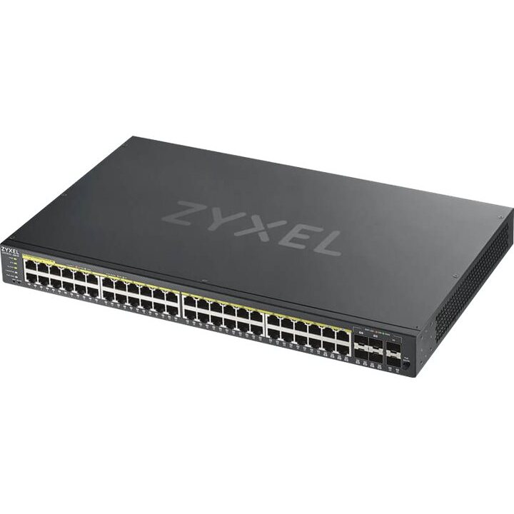 Zyxel GS1920-48HPV2 Géré Gigabit Ethernet (10/100/1000) Connexion Ethernet, supportant l'alimentation via ce port (PoE) Noir