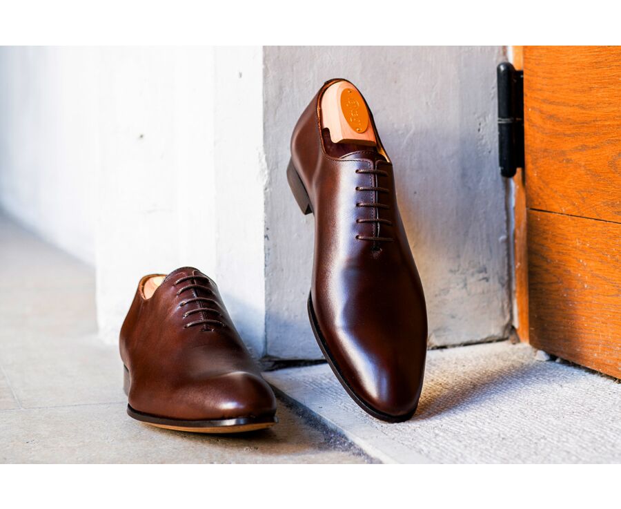 Richelieu homme Châtaigne semelle cuir - TIZZANO