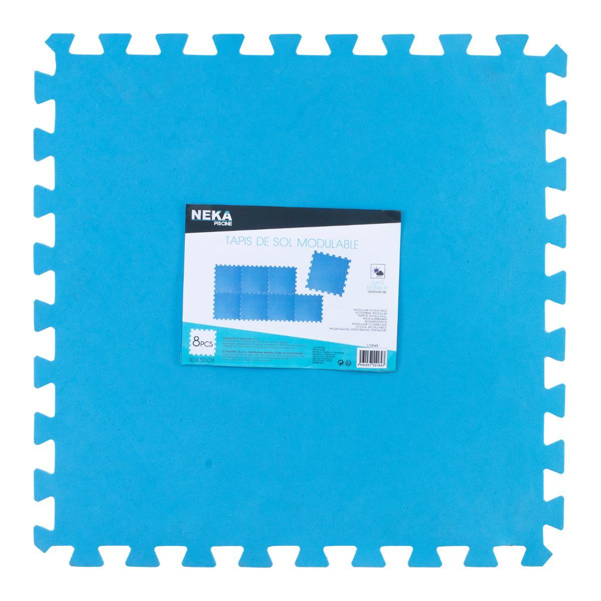 TAPIS MOUSSE PISCINE 8 PIECES BLEU