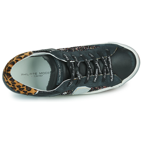 Philippe Model - PARISX LOW WOMAN Negro / Glitter / Leopardo