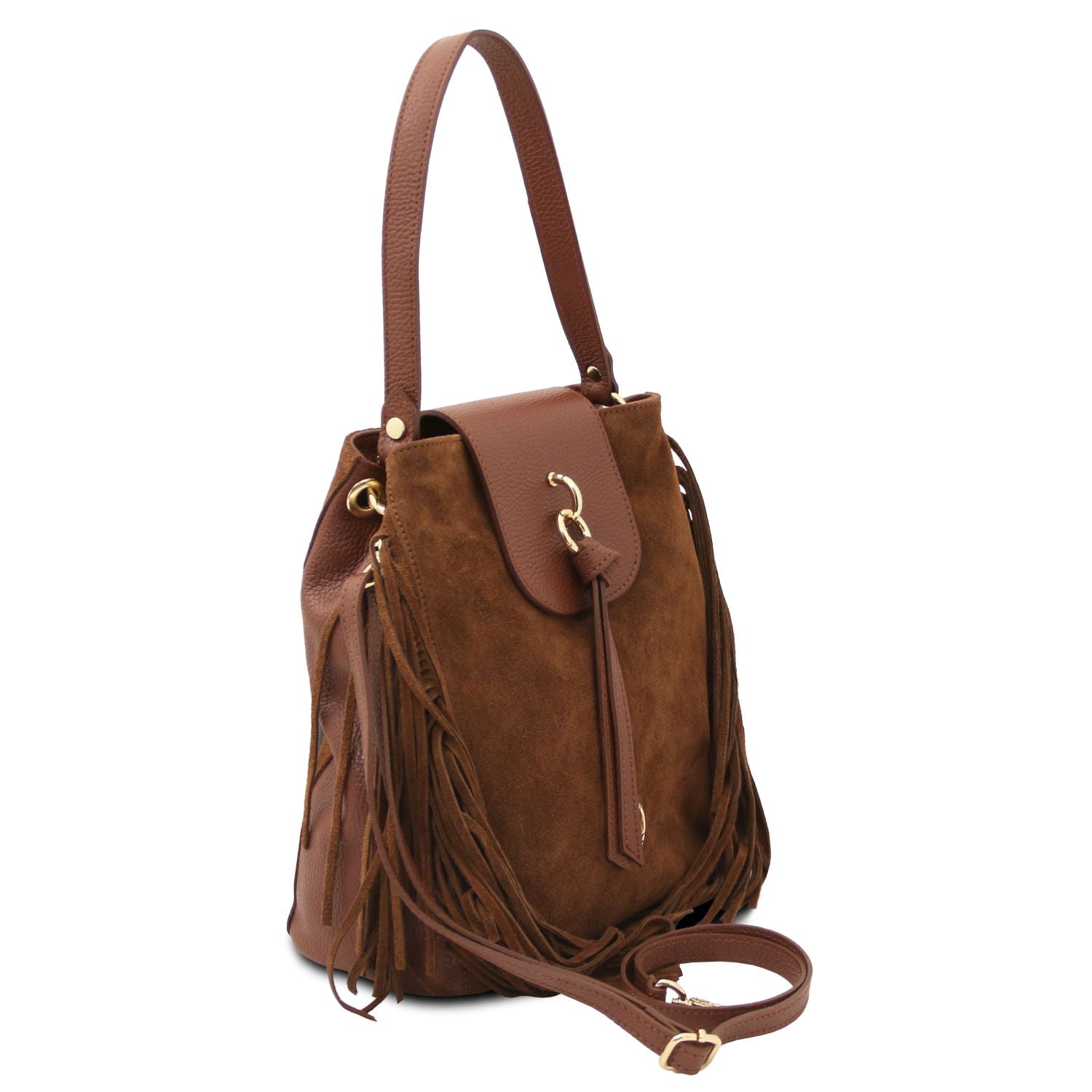 TL142512 – Nomade – Suede leren fringe Schoudertas